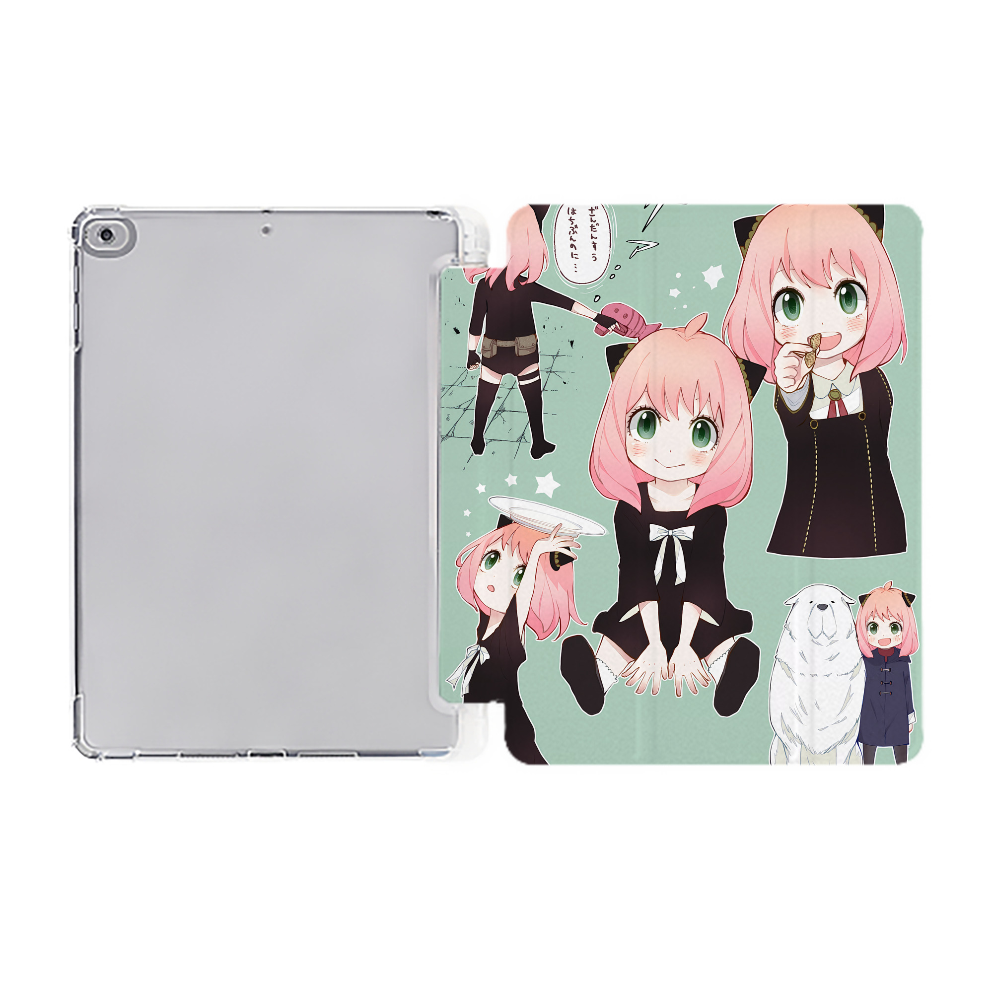 （画像用） SPY×FAMILY间谍家家酒 IPad ケース ペン収納付き 三つ折りスタンド PUレザー×シリコン 対応機種9.5/10.5/10.9インチ
